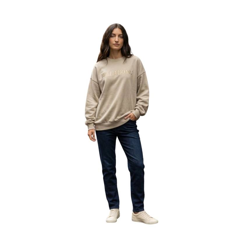 BILLABONG BUZO MUJER BASE LINE CREW BEIGE