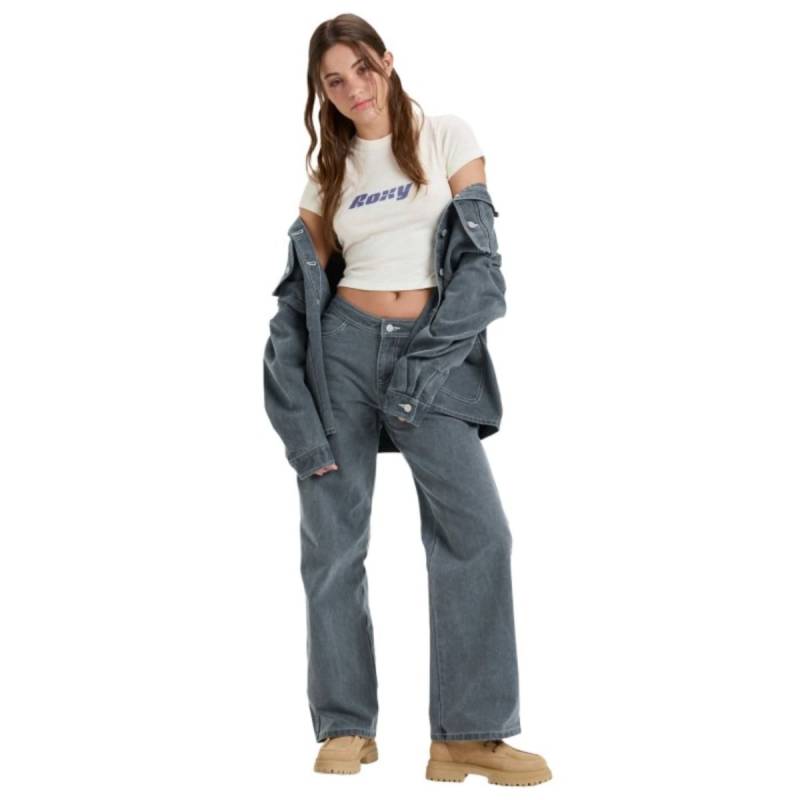 ROXY JEAN PANTALON CHLOE KIM POP STITCH GRIS