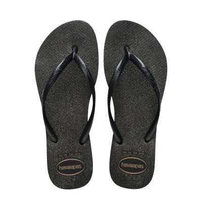 Havaianas Ojotas Slim Gloss Negro Plata