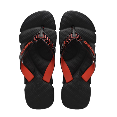 Havaianas Ojotas Power 2.0 Negro Rojo Anatomicas