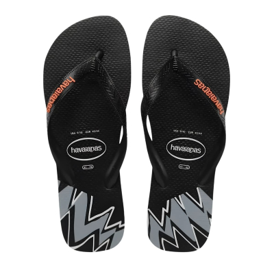 Havaiana Ojotas Top Slice Preto Preto Naranja