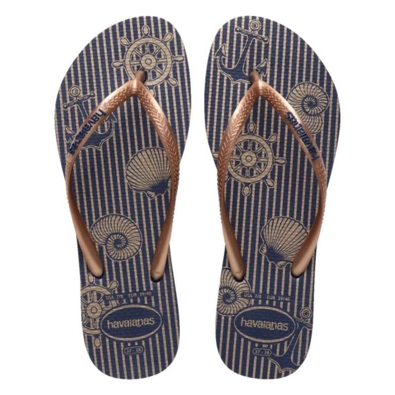 Havaianas Ojotas Slim Nautical Navy Print