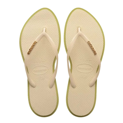 Havaianas Ojotas Slim Point Beige Verde Mandacaru