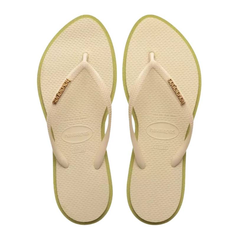 Havaianas Ojotas Slim Point Beige Verde Mandacaru