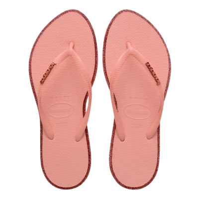 Havaianas Ojotas Point Glitter Canyon Clay Rosa