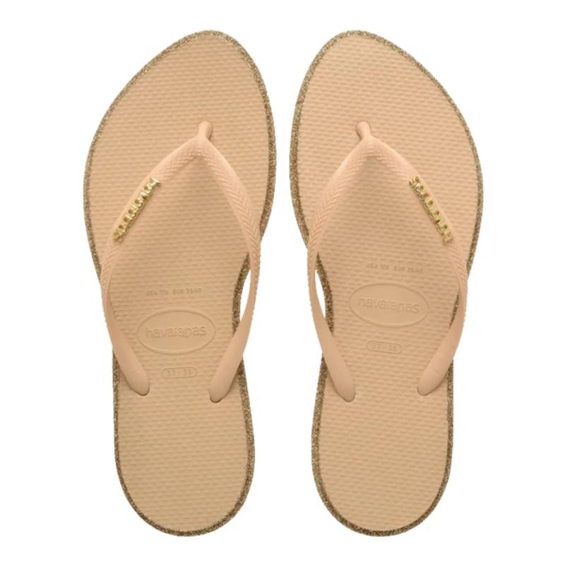 Havaianas Point Glitter Marron Beige