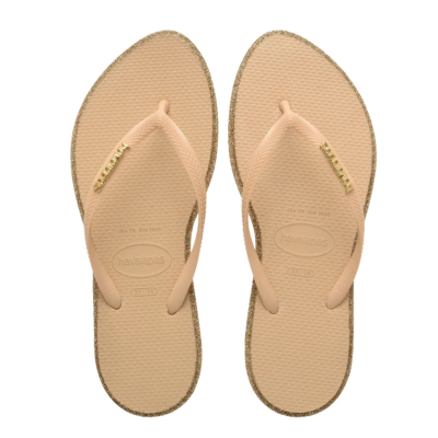 Havaianas Ojotas Point Glitter Marron Beige