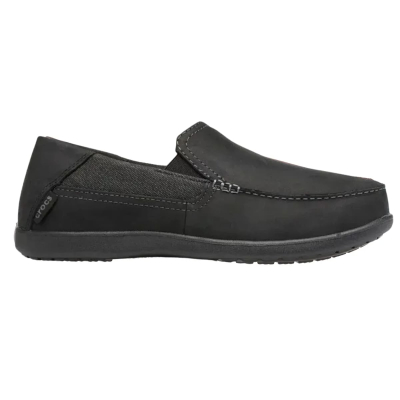 CROCS SANTA CRUZ LEATHER BLACK BLACK NEGRO