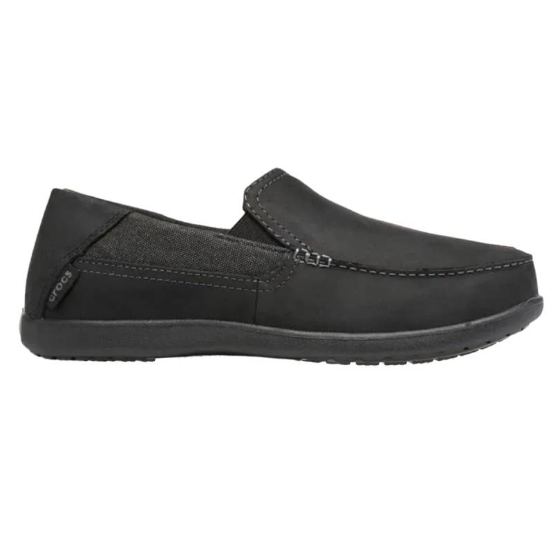 CROCS SANTA CRUZ LEATHER BLACK BLACK NEGRO