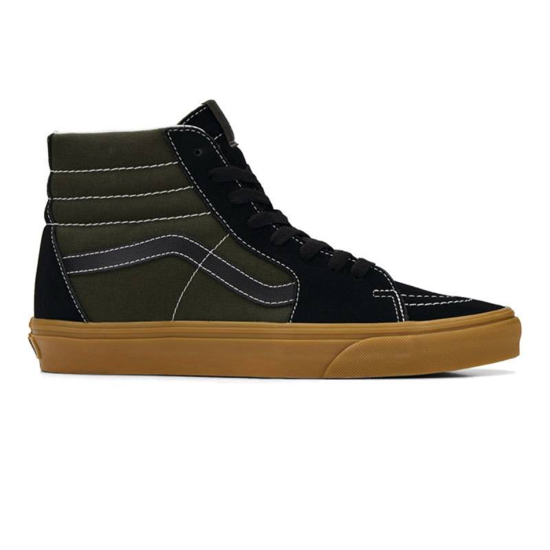 VANS SK8 HI NEGRO VERDE SUELA CARAMELO