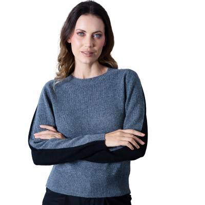 OJOROJO SWEATER BICOLOR GRIS CON NEGRO